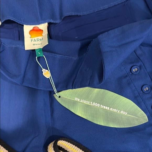 FARM Rio Vibrant Blue Button-Detail Pants - Picture 2 of 12